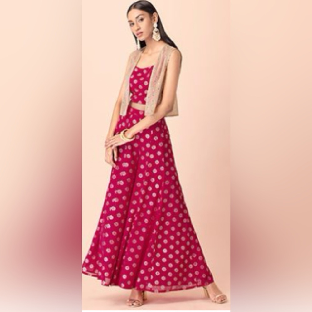 Fuscia palazzo pants & blouse - wear together or separate! Cute & Comfortable!